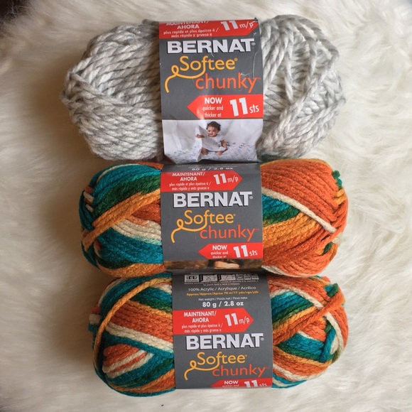mixed chunky variegated yarn - 3 skeins